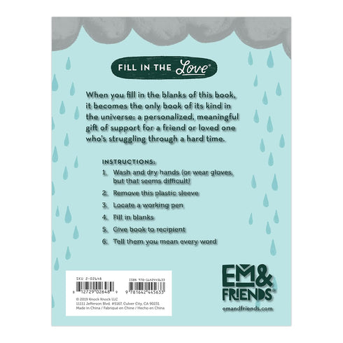 Em & Friends Things I Want You To Know When Everything Feels Terrible - Fill-in-the-Blank Sympathy Gift Book
