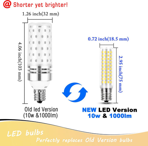 E17 LED Bulb 10 Watt Equivalent 100W 4000K Natural White 1000lm Non-Dimmable 120V E17 Intermediate Base LED Bulb for Desk Lamp, Ceiling Fan Lights, Headboard Reading Lights, Chandelier, 3 Pack by Heifymi
