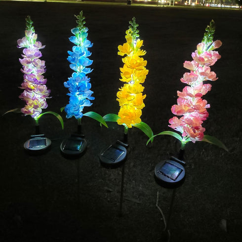 Solar Outdoor Lights Violet Flower Garden Lights Waterproof Led Lights Hyacinth Decorative Lights for Yard, Pathways
