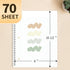 SUNEE Spiral Notebooks College Ruled, 1-Subject, 4 Pack, 8 x 10-1/2 inch, 70 Sheets per Notebook,3-Hole Punched Paper,Green,Grey,Beige,Red Spiral Lined Notebooks for Work, Home&School,Writing Journal by SUNEE