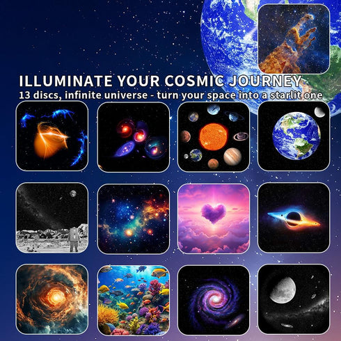 lamp,4K 13 Galaxy Projector, Planetarium Star Projector,Bedroom Night Light,Rotatable Nebula Projector Replaceable HD