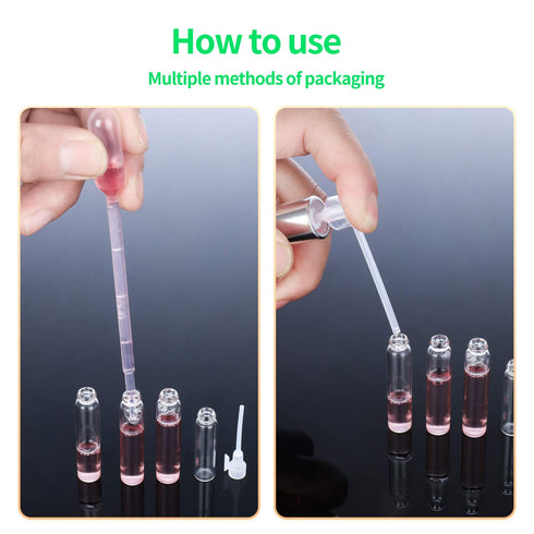120Pcs 1Ml Mini Cute Empty Glass Perfume Vials – Essential Oils Sample Vials with White Plastic Rod Caps