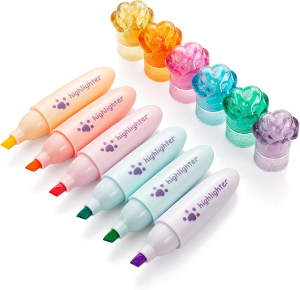 ACCloud 6 Highlighter Marker Pens Chisel Tip, Quick Dry, No Bleed, for Bible