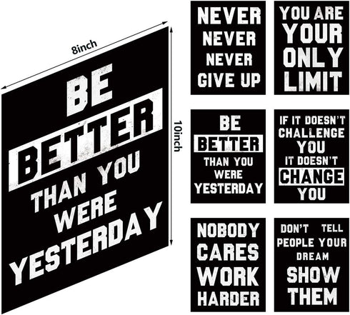 HOMANGA Inspirational Wall Art, Motivational Posters for College Dorm Decor, Set of 6 Canvas Prints 8x10 Inch Unframed