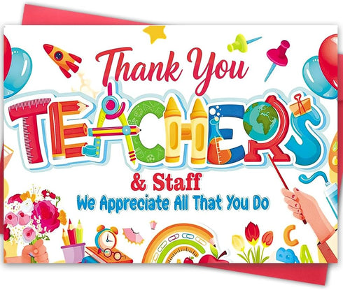LiuuLi Funny Thank You Card, Cute Teachers Appreciation Cards Gift for School Staff