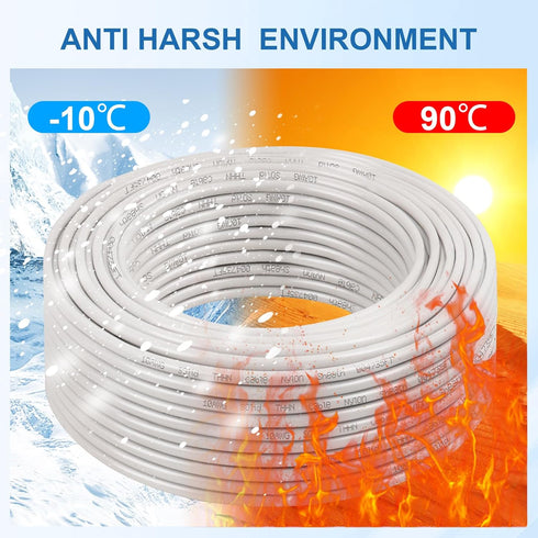 12 50 12 600V (12 THHN Wire Gauge FT, AWG Solid OFC Copper Electrical Building Wire with Nylon Jacket PVC Insulation