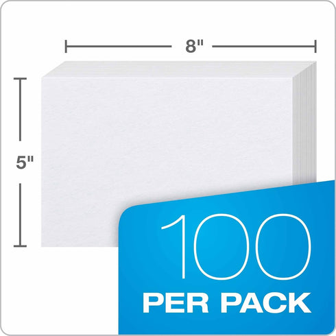 50EE 5" 8", 500 (5 Packs 100) (50) Oxford Blank Index Cards, x White, Cards