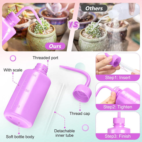 250ML Premium Tattoo Bottle - 8oz Squeeze Bottle for Eyelash Rinse, Easy to Carry (Translucent Purple)