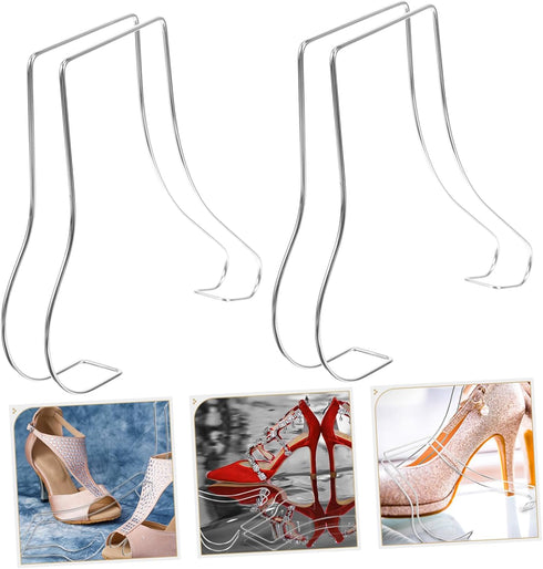 2pcs Luxshiny Sturdy Shoe Shaper Stands Shoe Rack Holders for Boot Rack Entryway High Heels Display Holder