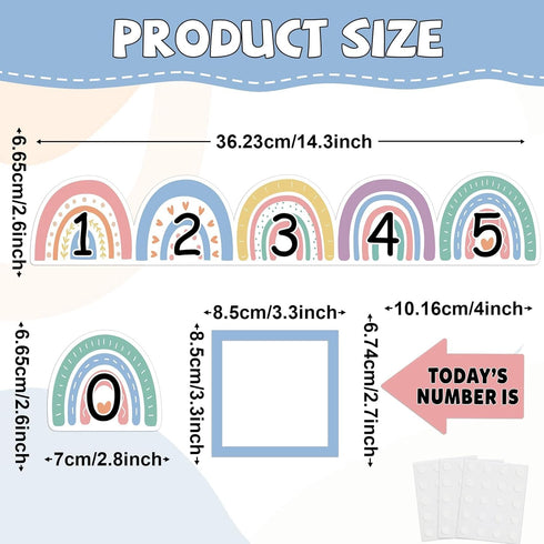 Number Line for Classroom Wall, Macaron Rainbow Bulletin Board for Students, Home School Decor