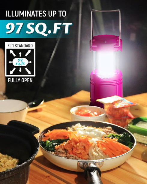 4 Pack A4PK Lichamp LED Camping Lanterns, Battery Powered Camping Lights LED Collapsible Flashlight Portable Emergency