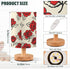 ALAZA Bedside Table Lamp for Bedroom Red Rose Floral Nightstand LED Light Lamps with USB Port Linen Fabric Shade Table