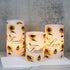 6H Set 3 Decor(3 4,5,6 Inches) Sunflower Flameless Flickering Candles with Timer, of Battery Operated White Real Wax