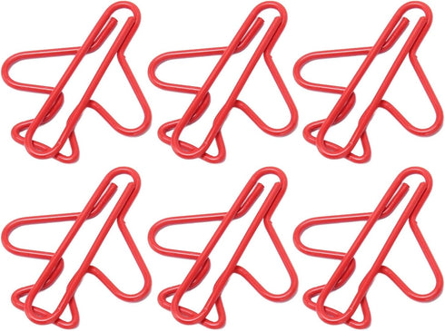 Office Paper Clips - Airplane Shaped for Scrapbooking, Plating Process, Red