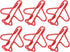 Office Paper Clips - Airplane Shaped for Scrapbooking, Plating Process, Red