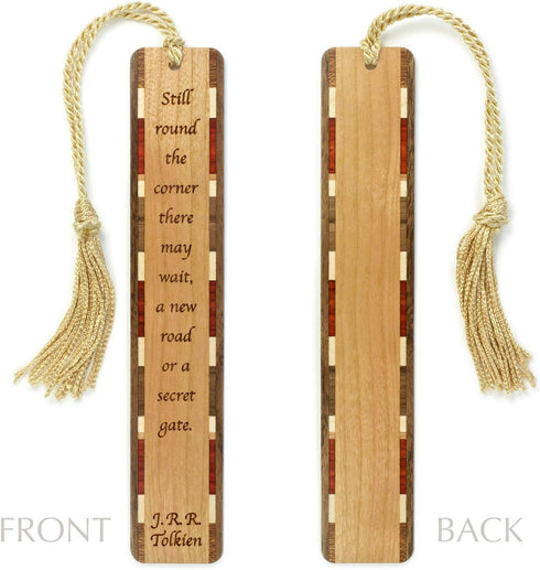 J.R.R. Tolkien Engraved Wooden Bookmark - Still Around The Corner There May Wait | LOTR Gift, Made in USA,