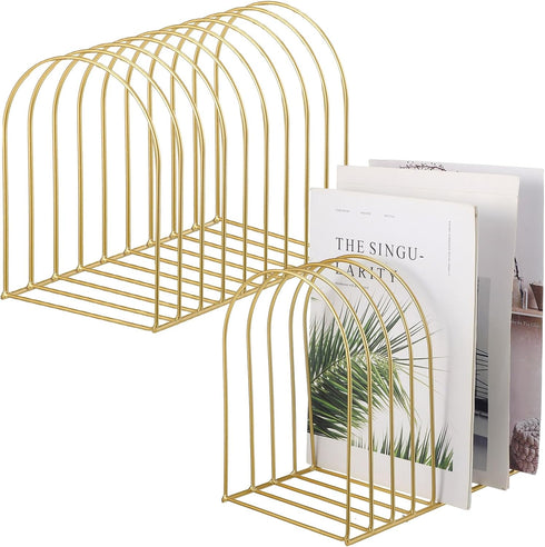 Kosiz 2 Pcs Large Desktop Document Holder, 9 Slots Metal Wire File Sorter, Mail Organizer for School, Office, Home