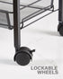 crkmire 4 Tier Metal Rolling Cart, Utility Storage Cart with Wheels and Handle Mobile Book Art Snack Diaper Baby