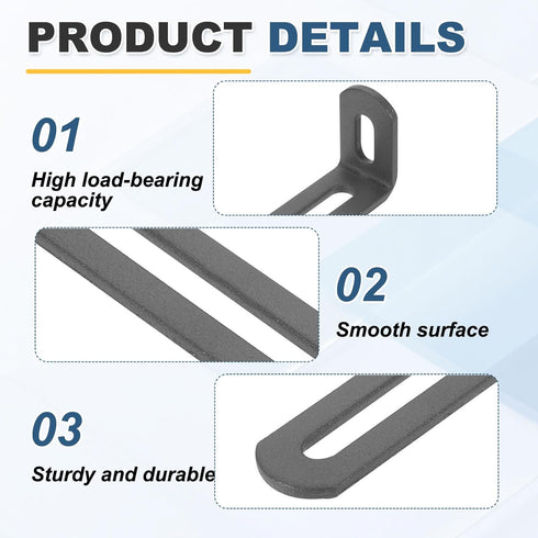 10 2.6"x1.2"x0.7", 90 uxcell Pcs Adjustable Right Angle Brackets, Slotted L-Shape Corner Bracket Degree Steel l Bracket