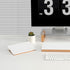 Glass Desk Whiteboard with Reversible Wood Stand, Small Portable Desktop Dry Erase White Board, Reusable Desk Notepad