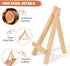 WOWOSS 24 Pack 5" Mini Wood Display Easel, Natural Wooden Tripod Holder for Small Canvases, Business Cards, Photos