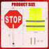 Yahenda Stop Slow Sign Traffic with Safety Vest Set 13" x 13" Crossing Guard Stop Sign Double Sided Hand Stop Sign with Wood Handle and High Visibility Vest for Road Traffic Construction Work