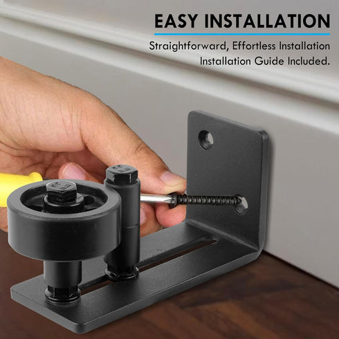 Sliding Barn Door Floor Guide for Bottom Adjustable Roller, 8 Setup Options, Quiet Operations with Felt Strips