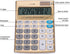 Standard Function Calculator, Portable Solar Power Desktop Calculator, 12 Digit Large LCD Display for Daily Office Use