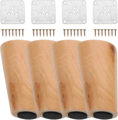MAGICLULU 4pcs Solid Wood Furniture Legs Tilted Cabinet Table Legs Replacement Coffee