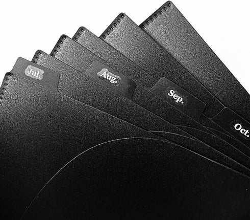 NatSumeBasics 12pcs Black A6 Binder Pocket Dividers with Label Sticker A6 Cash Envelopes for 6 Ring Budgeting Binder Inserts Supplies Accessories (12 Black) by NatSumeBasics