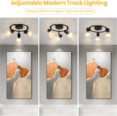 3-Light KEESFU Kitchen Flush Mount Ceiling LightModern Round Track Lighting FixturesDirectional Ceiling Spot Light