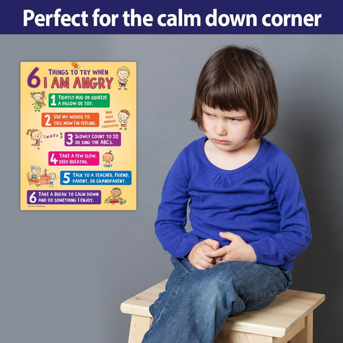 ZOCO Behavior Management Chart - Anger Control & Coping Tools for Kids - Laminated Card with Magnets, 8.5" x 11" for