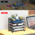 Letter Tray Paper Organizer, 5 Tier Black Mesh Desk Organizers, Stackable File Holder for Home Office