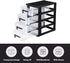 SEWACC Plastic Drawers, 4-Layer Small Drawer Organizer, Desktop Organizer with Transparent Drawers, Office Supplies