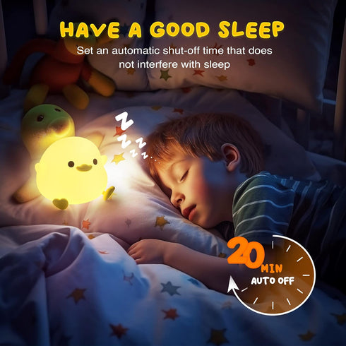 Dimmable UNEEDE LED Cute Bean Duck Night Light, DoDo Duck Silicone Nursery Night Light Squishy Rechargeable Table