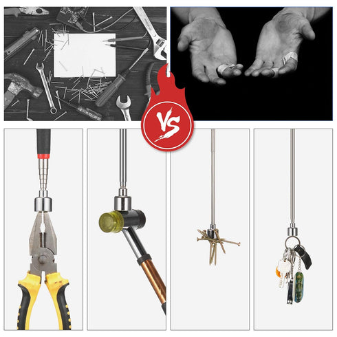 Telescoping Magnet Pick Up Tools - 20 lb Magnetic Tool and 3 lb Stick Gadget for Hard to Reach Places