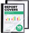 Report Covers with 3-Prong Fasteners, Clear Front Presentation Folders, 10 Set, Plastic, 8.5x11"
