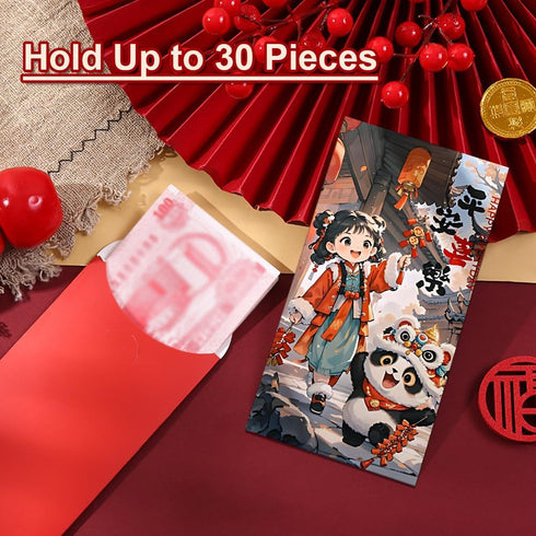BAIWOVIS 6 Pack Packets, 2) Chinese New Year Red Envelopes, Traditional Lunar New Year Money Hongbao for Spring