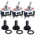 Twidec 3Pcs Heavy Duty Rocker Toggle Switch 16A 250V AC SPDT 2 Position 3 Pin ON/ON with Metal Boot Cap Cover