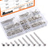 210-Pcs 304 Stainless Steel Round Pan Head Phillips Cross Wood Screws Assortment Kit, # 6 5/16'' to 1-1/2''