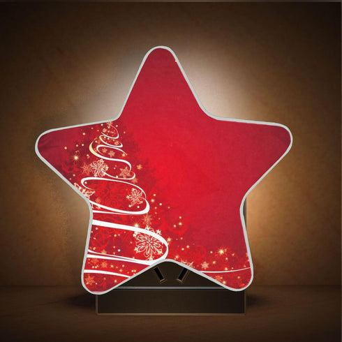 ALAZA Christmas Tree Snowflake Abstract Star Shaped LED Night Light Dusk to Dawn Sensor Plug in Night Home Decor Desk