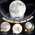 4-inch 3D Hortsun Moon Craft Moon Night Light, Plug in Wall Mounted Bedside Lamp, Cool White LED, Space Themed Bedroom