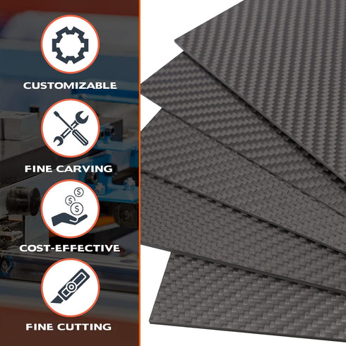 ARRIS 240 x 240 x 3.0MM Carbon Fiber Sheet, Available in Various Thicknesses for RC Aircraft