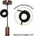 Royal Designs, Inc. Hanging Pendant Lighting, Keyless Cylinder-Shaped Pendant Light Socket and Canopy, Antique Copper