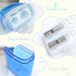 Cretty-Meet 4 PCS Handheld Pencil Sharpeners with Lid, Multicolor Dual Hole Manual Little Sharpener for Crayons
