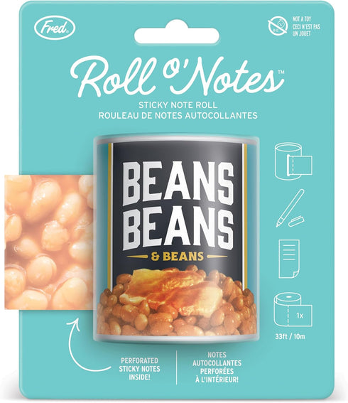 ROLL O'NOTES Beans, Perforated Sticky Roll Notes