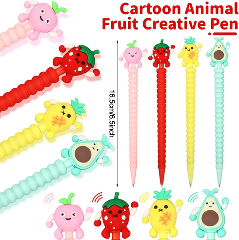 Chinco 24 Pieces Mechanical Pencil Cute Mechanical Pencils with Fruit Erasers and Pencil Refills Pastel Mechanical Pencils Colorful Pencil with Fun Toppers for Girls Kids Students School (0.7 mm) by Chinco