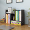 YSJILIDE Wood Adjustable Small Desktop Bookshelf, Expandable Storage Organizer, Office Supplies Desk Rack (Black)