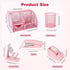 Pink Desk Organizers and Accessories, Mesh Office Supplies Set with Tape Dispenser, Stapler, Phone Holder, Scissors