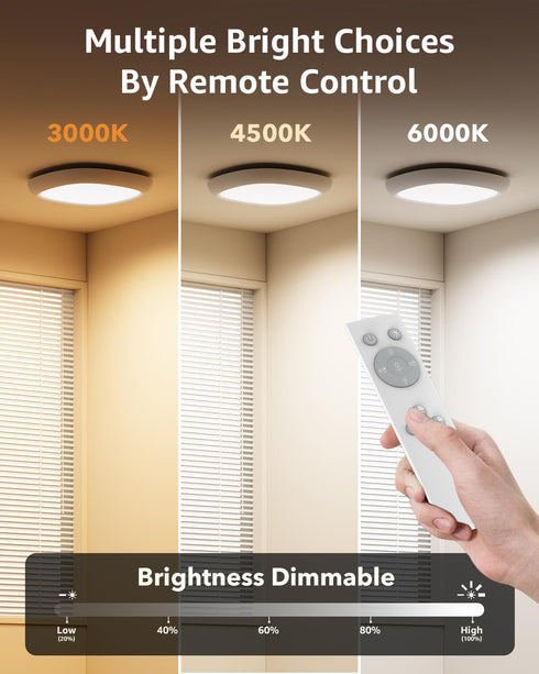 12000mAh Closet Rechargeable Shower Light for Inside Shower, Motion Sensor Wireless Ceiling Light with Remote No